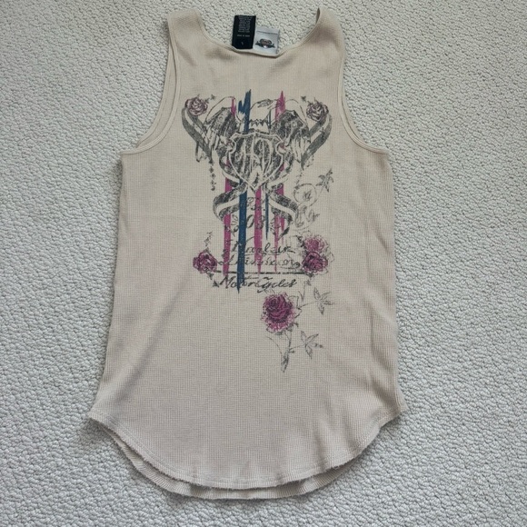 Harley-Davidson Tops - Harley-Davidson Beige Waffle Knit Top